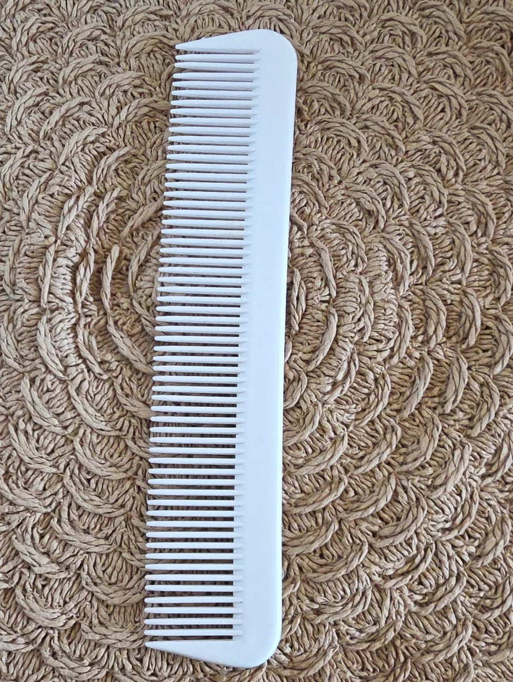 VTG Florence Billon Paris Hair Comb Dual Fine Wide Tooth White Made In France 80